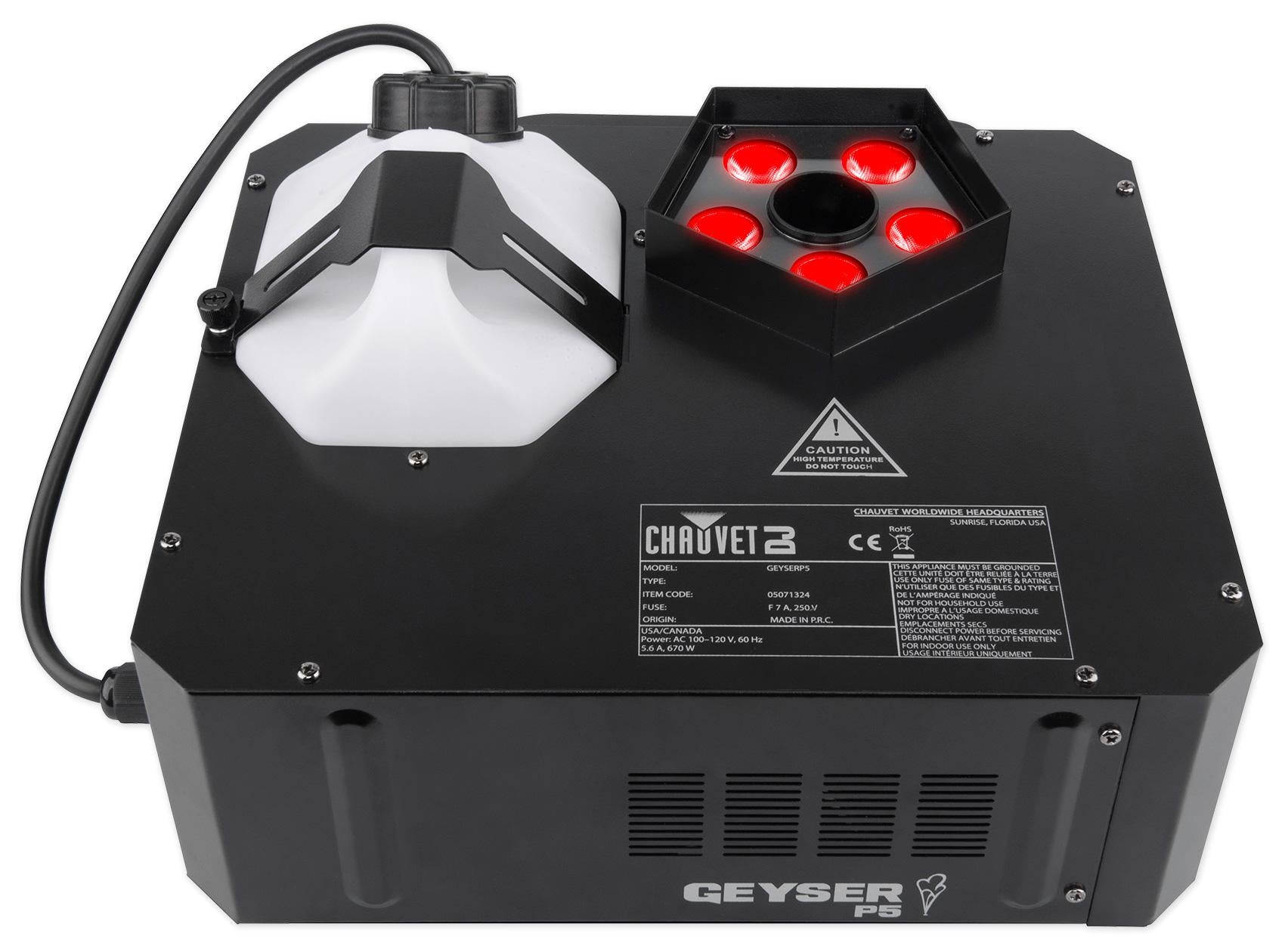 Chauvet DJ GEYSER P5 DMX Fog Machine Fogger, w/Effects+Remote+192 Ch. Controller