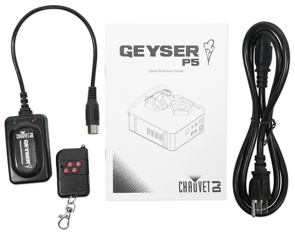 Chauvet DJ GEYSER P5 DMX Fog Machine Fogger, w/Effects+Remote+192 Ch. Controller
