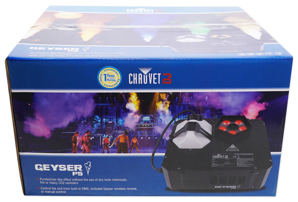 Chauvet DJ GEYSER P5 DMX Fog Machine Fogger, w/Effects+Remote+192 Ch. Controller