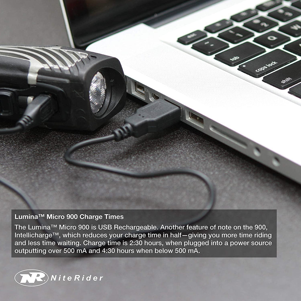NiteRider Lumina Micro 900 Front Bike Light Sabre 110 Rear Bike Light Combo Pack- USB Rechargeable Bicycle Headlight LED Front Light Water Resistant Mountain Road City Commuting Cycling Safety Flash