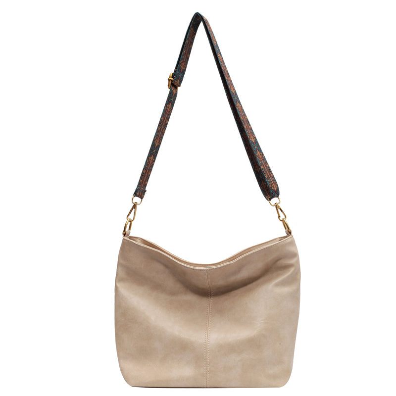 Geometric Strap Hobo Bag, LarCapacity Crossbody Bag, Women's Retro Style Shoulder Bag