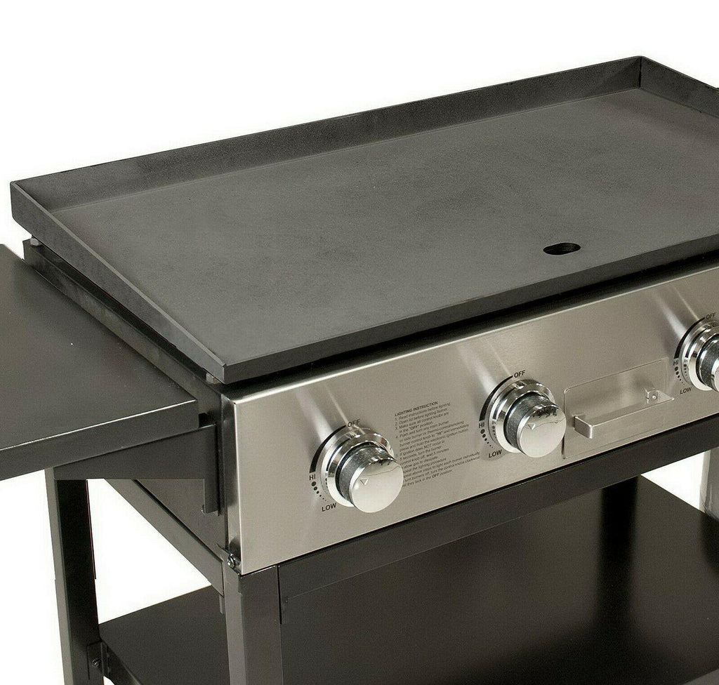 4 Burner Outdoor LP Gas Grill Griddle Top Portable Rolling 720 sq inch Propane