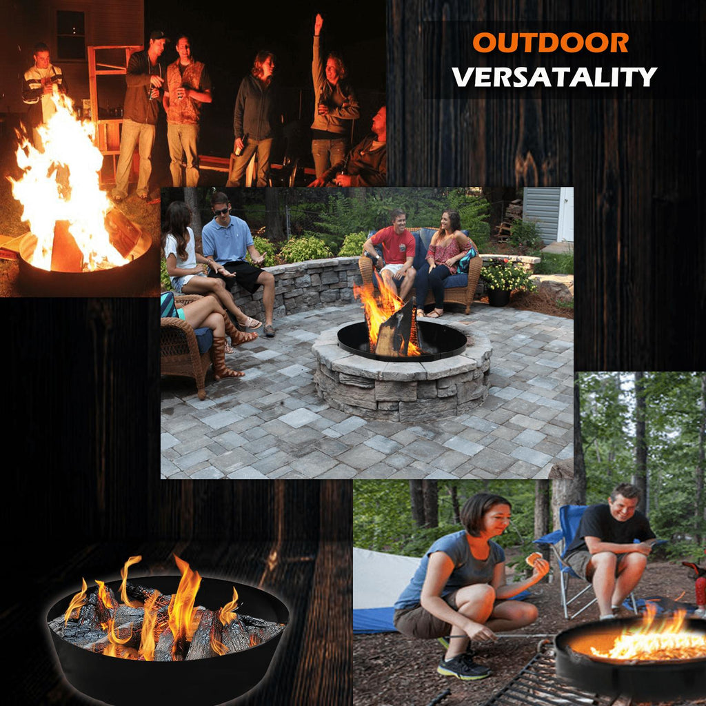 2mm thick Steel Campfire Fire Ring Solid  - Power coated - Lar60 d x 12
