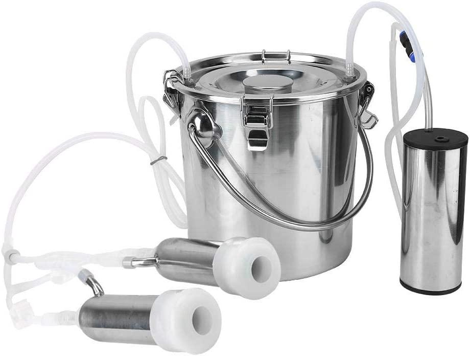 Electric MilMachine Kit,5L Portable  Steel Household High Configuration Double Head Electric MilMachine with Vacuum-Pulse Pump for Sheep Goat Cow(cow)