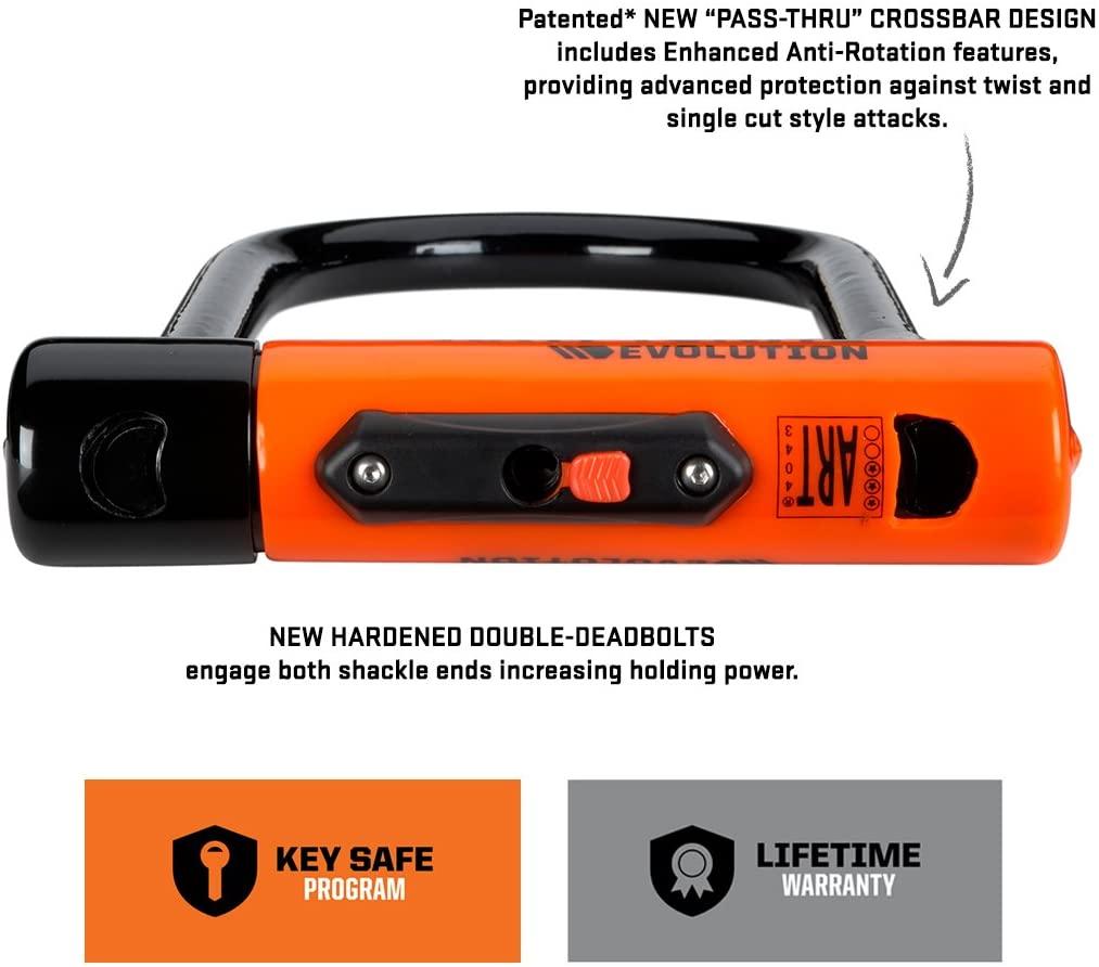 Kryptonite Evolution Series-4 LS Heavy Duty Bicycle U Lock Bike Lock with Transit FlexFrame Bracket (4-Inch x 11.5-Inch)