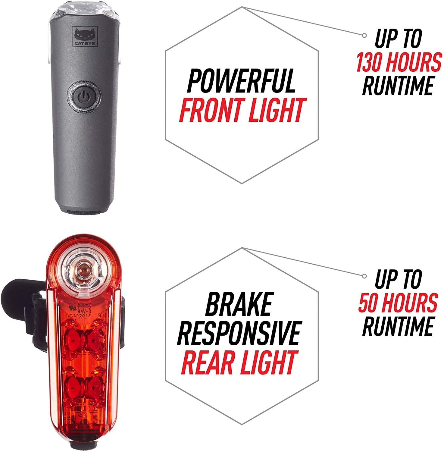 CAT EYE SYNC High Power LED Rechargeable Bike Lights, Headlight, Tail Light or Combo Kit