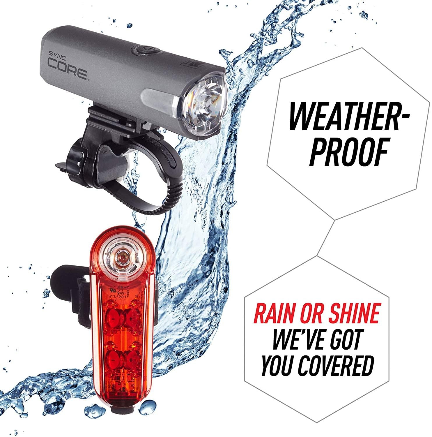 CAT EYE SYNC High Power LED Rechargeable Bike Lights, Headlight, Tail Light or Combo Kit