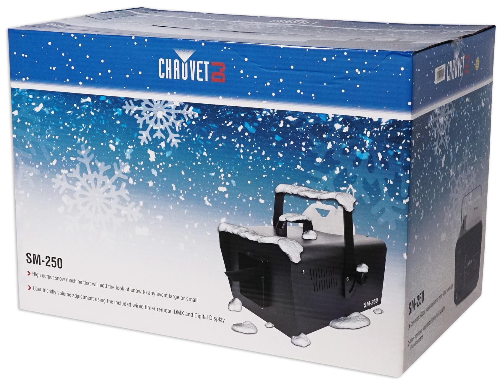 Chauvet DJ SM 250 Portable DMX Snow Machine+Wired timer Remote SM250+(2) Scrims