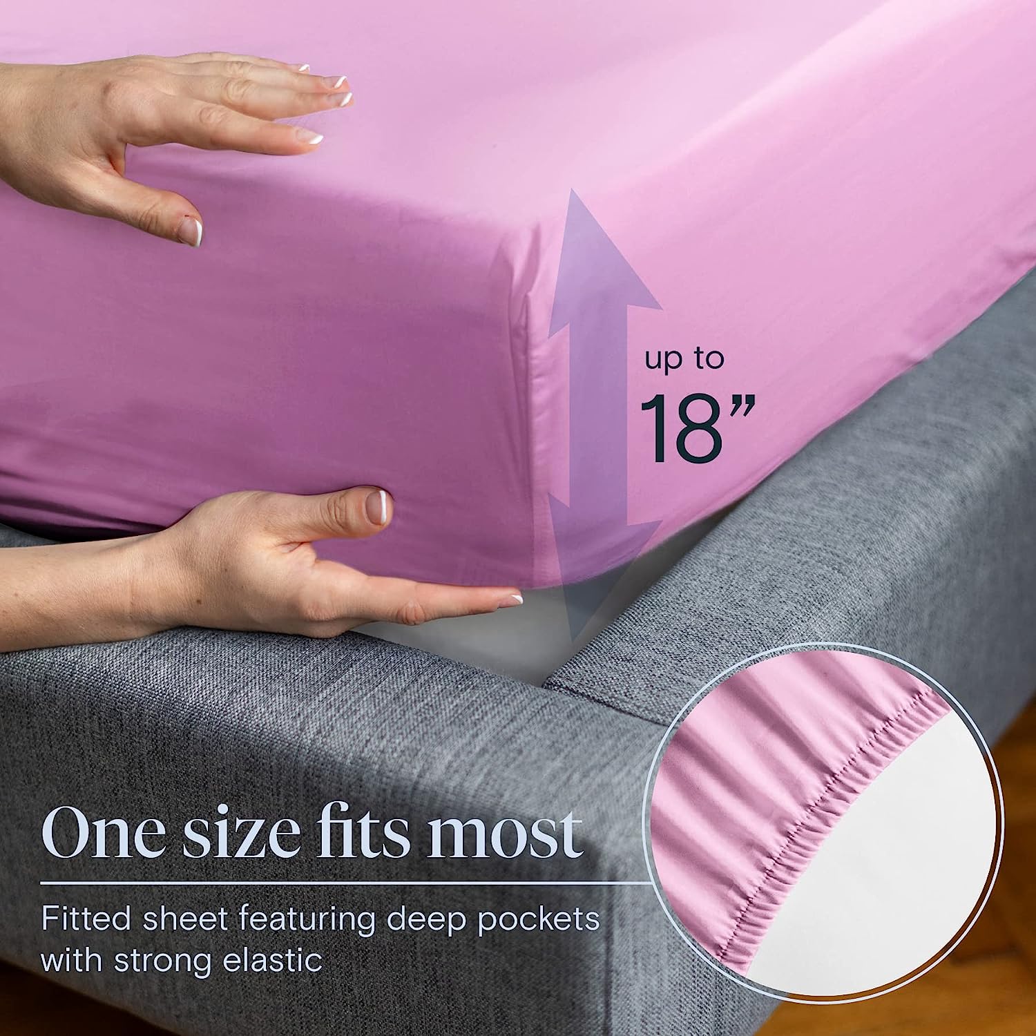 LuxClub 6 PC California King Size Sheet Set Bamboo Sheets Deep Pockets 18" Eco Friendly Wrinkle Free Cooling Sheets Machine Washable Hotel Bedding Silky Soft - Light Plum California King
