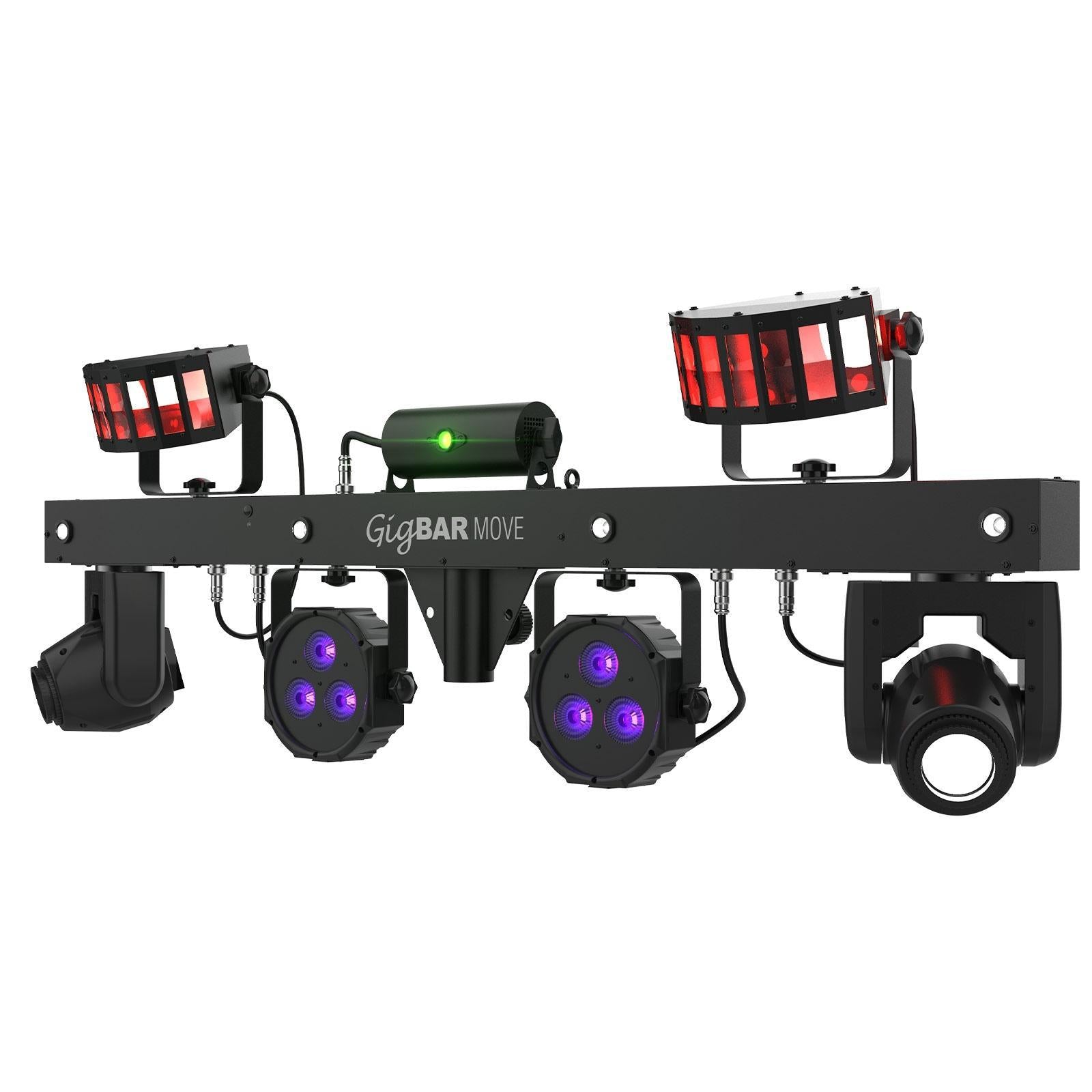2x Chauvet DJ GigBar Move 5-in-1 Ultimate Effect Light Systems with DMX Controller & Fog Machine Package