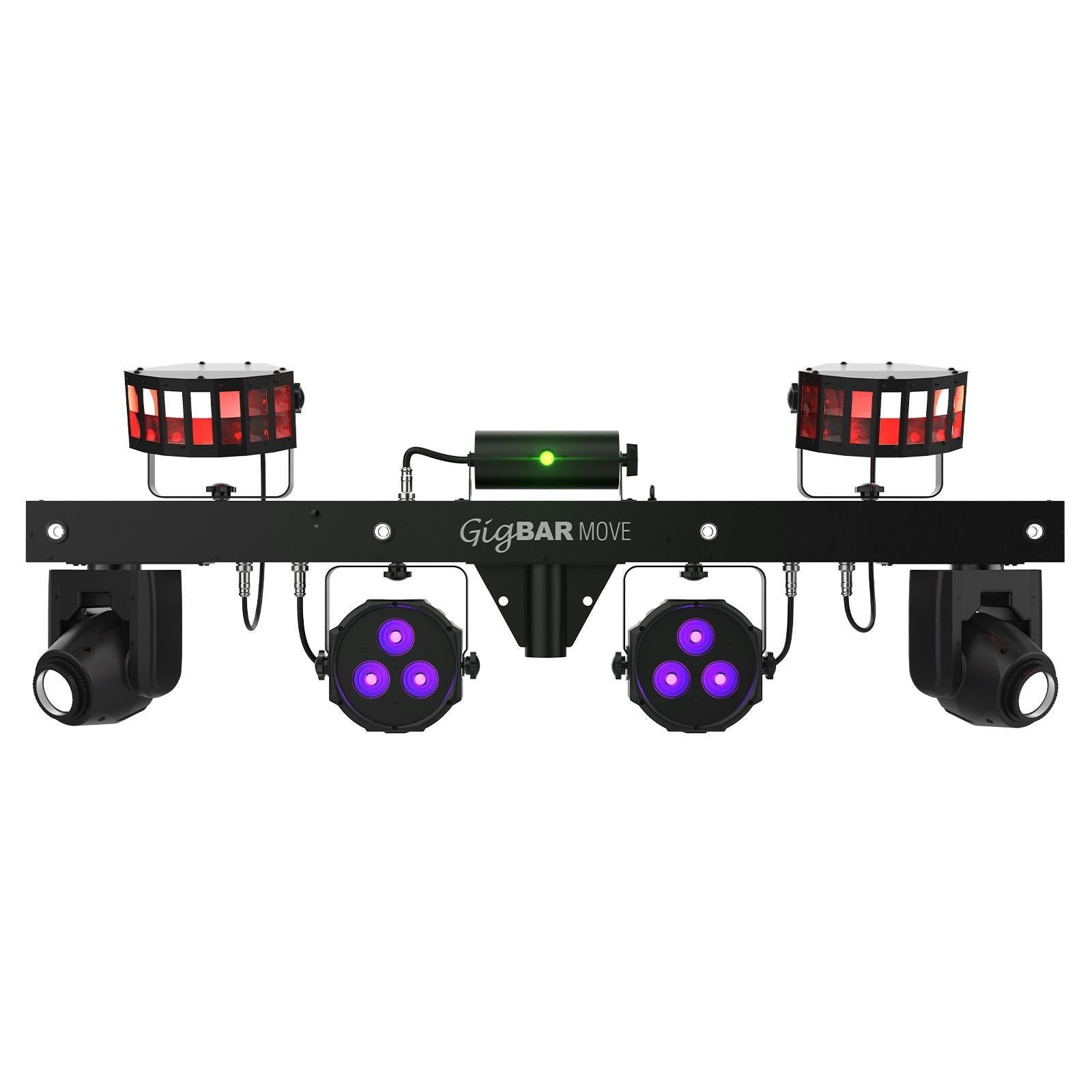 2x Chauvet DJ GigBar Move 5-in-1 Ultimate Effect Light Systems with DMX Controller & Fog Machine Package