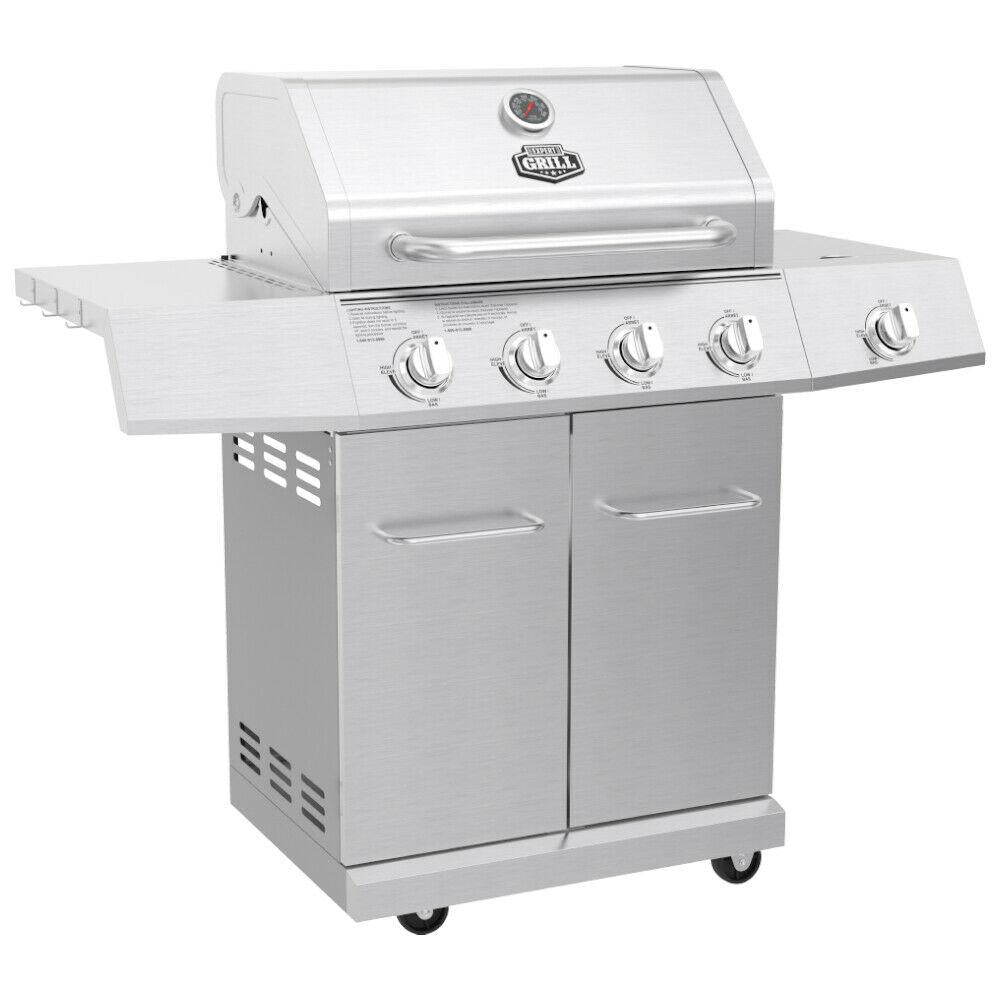 Gas Grill  Steel 4 Burner Outdoor Patio Grill Propane Barbeque Grill