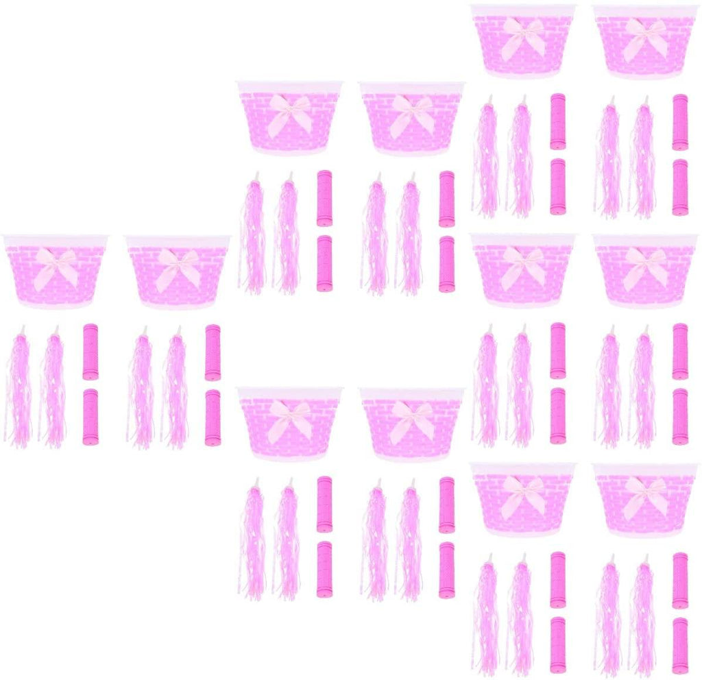 Abaodam 12 Sets of Children Bike Basket Handle Covers Pretty Ribbons Bike Accessories