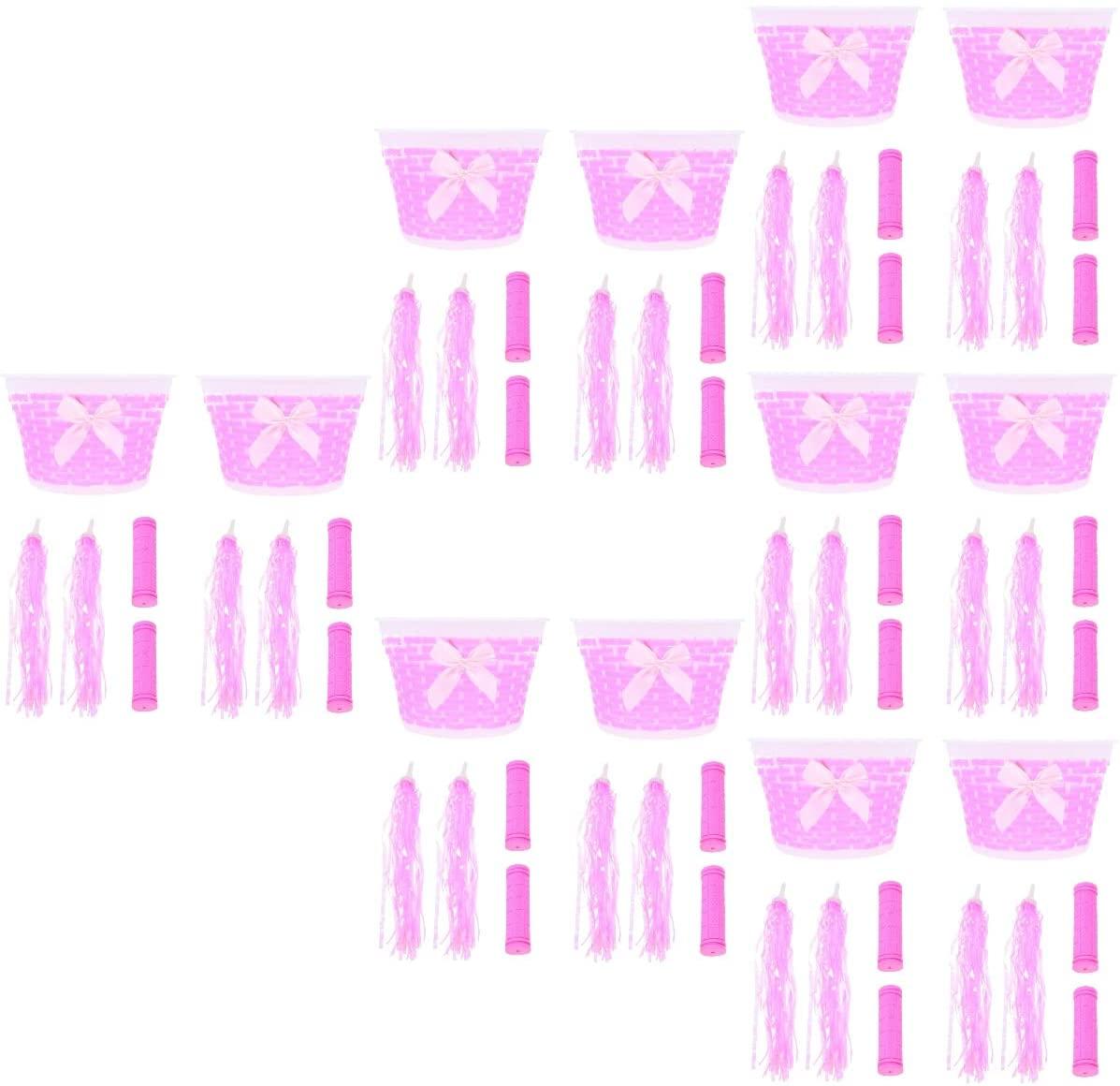 Abaodam 12 Sets of Children Bike Basket Handle Covers Pretty Ribbons Bike Accessories