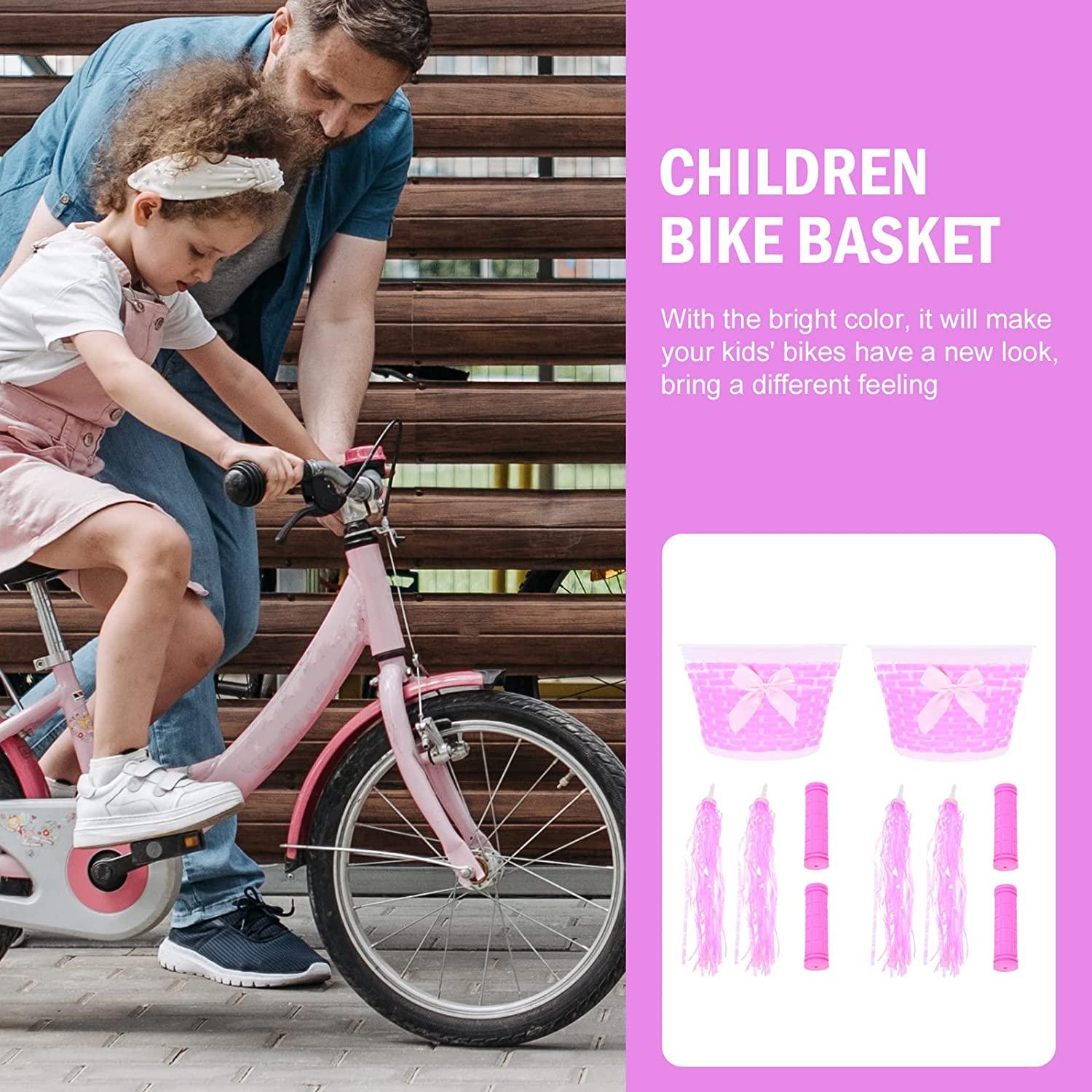 Abaodam 12 Sets of Children Bike Basket Handle Covers Pretty Ribbons Bike Accessories