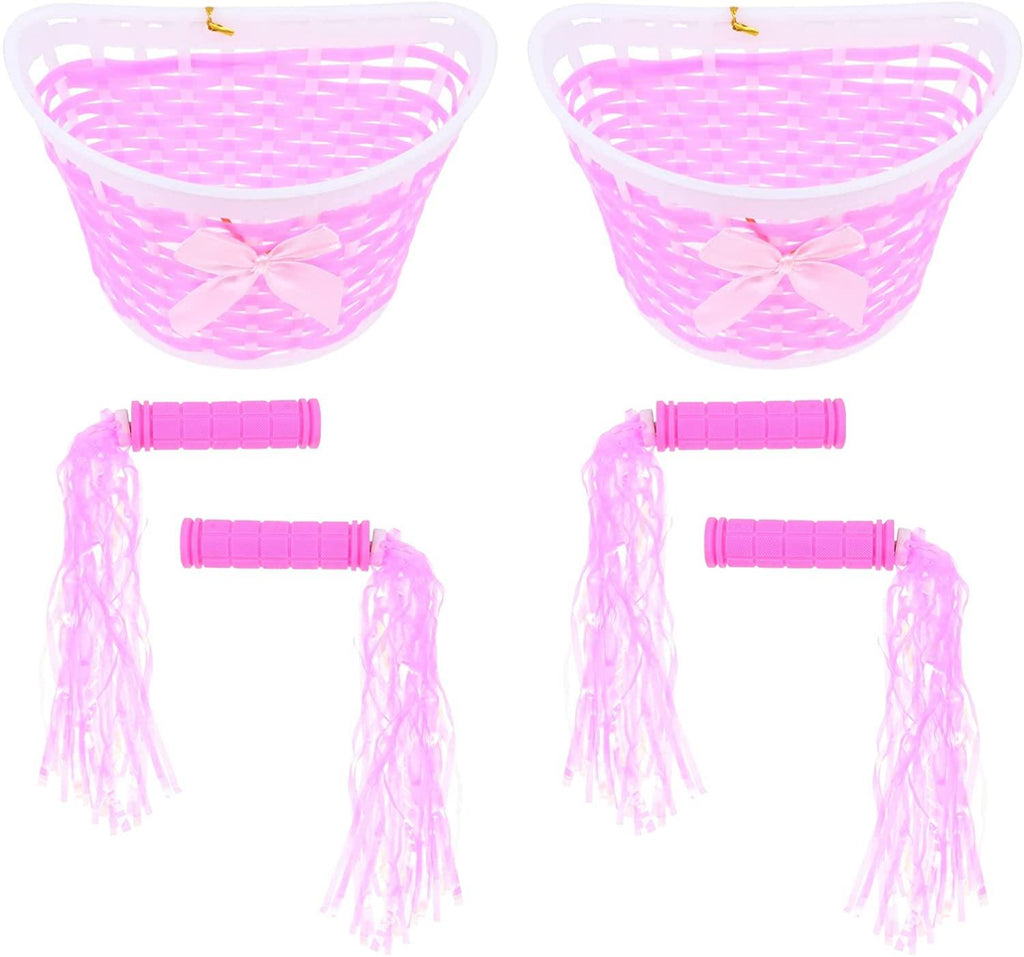 Abaodam 12 Sets of Children Bike Basket Handle Covers Pretty Ribbons Bike Accessories