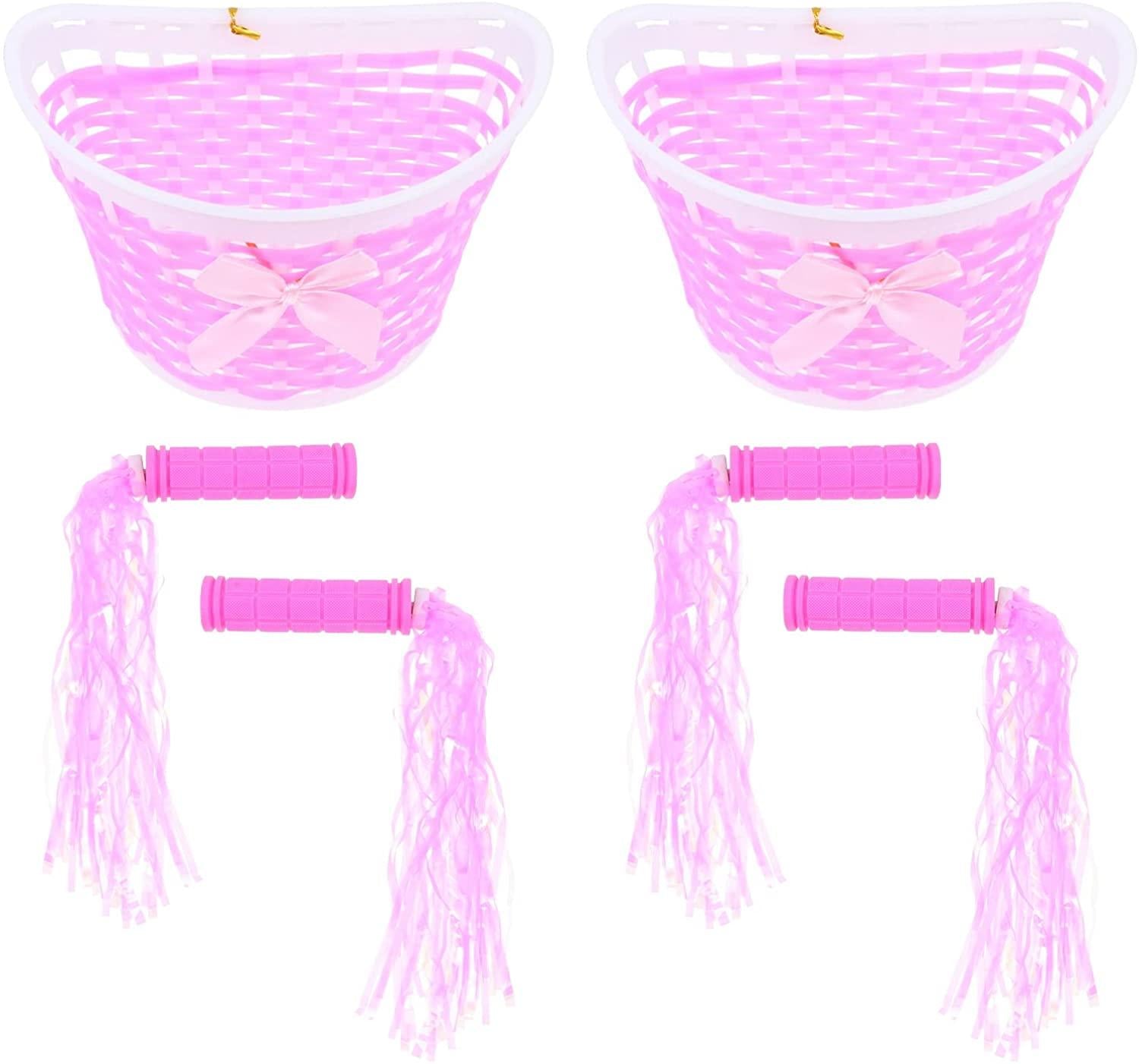 Abaodam 12 Sets of Children Bike Basket Handle Covers Pretty Ribbons Bike Accessories