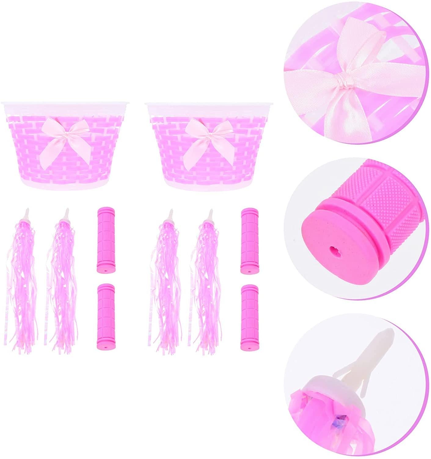 Abaodam 12 Sets of Children Bike Basket Handle Covers Pretty Ribbons Bike Accessories