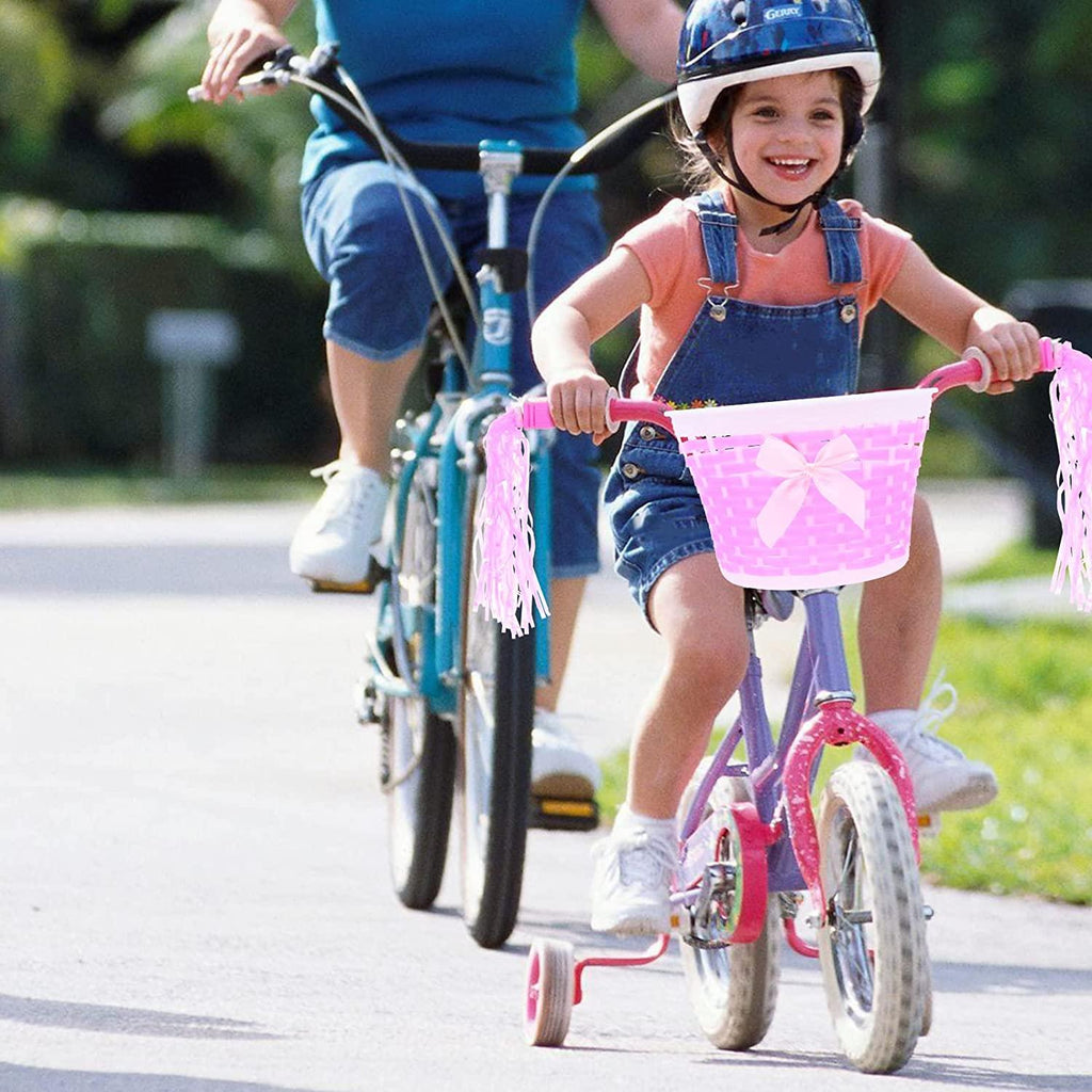 Abaodam 12 Sets of Children Bike Basket Handle Covers Pretty Ribbons Bike Accessories