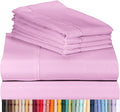 LuxClub 6 PC King Size Sheet Set Bamboo Sheets Deep Pockets 18" Eco Friendly Wrinkle Free Cooling Sheets Machine Washable Hotel Bedding Silky Soft - Light Plum King