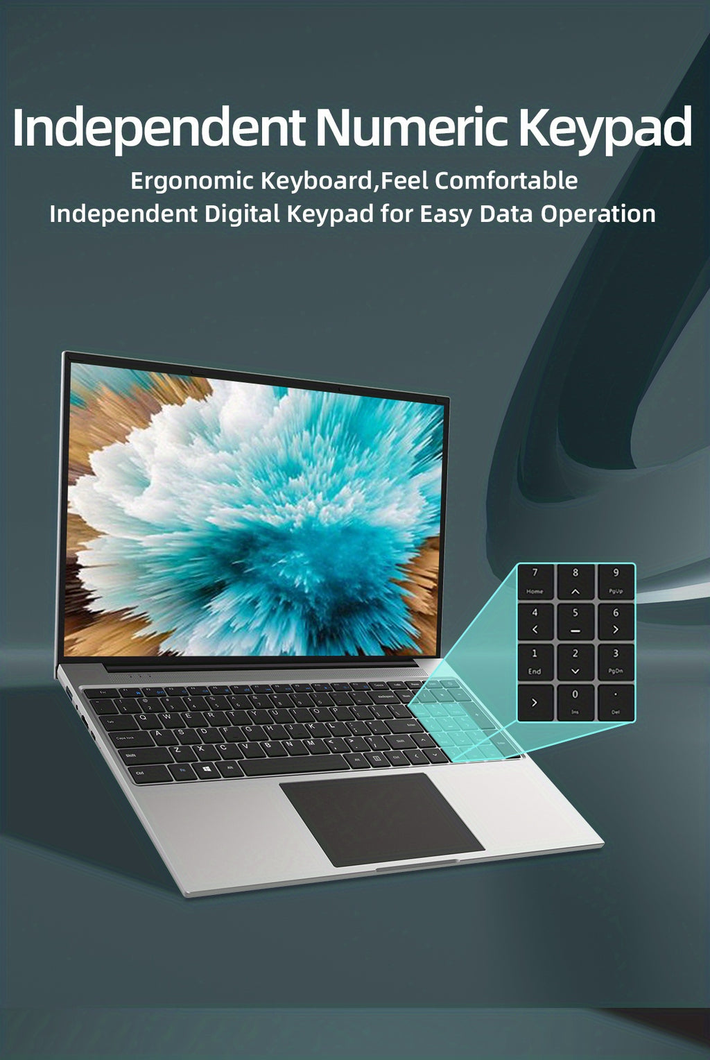 Jumper Laptop 16 Inch FHD Display, Intel Celeron Quad Core CPU, 4GB DDR4 128GB Storage, For Windows 11 Laptop Computer With Office 365 1-Year Subscription Included, 2 Stereo Speakers