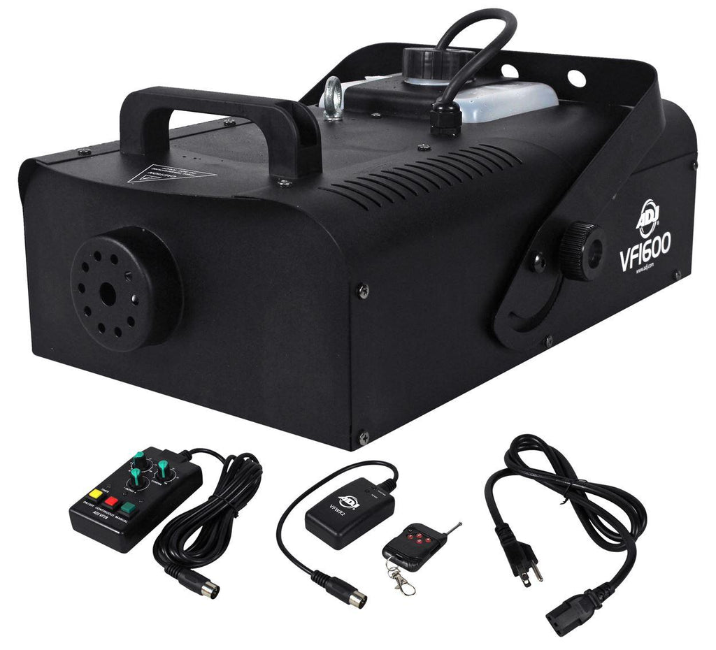 American DJ VF1600 1500w DMX Fog Machine W/ Wired & Wireless Remotes+Fog fluid