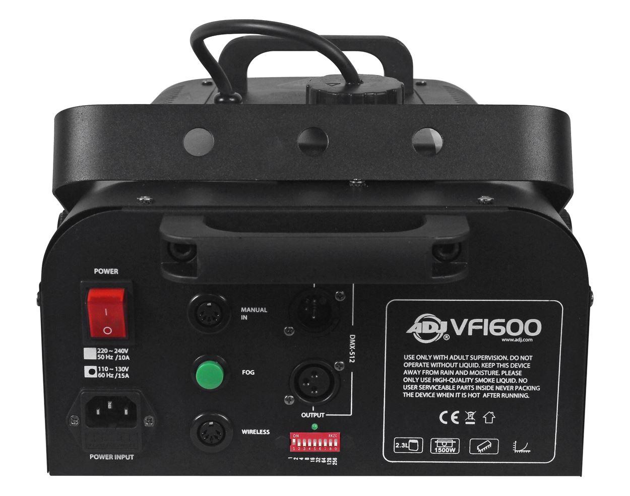 American DJ VF1600 1500w DMX Fog Machine W/ Wired & Wireless Remotes+Fog fluid