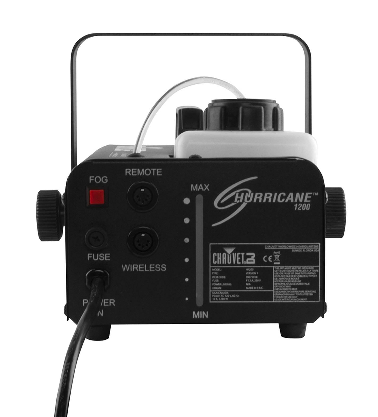CHAUVET DJ Hurricane 1200 Fog Machine (2 Pack) + Fog Smoke Juice Fluid (2 Pack)