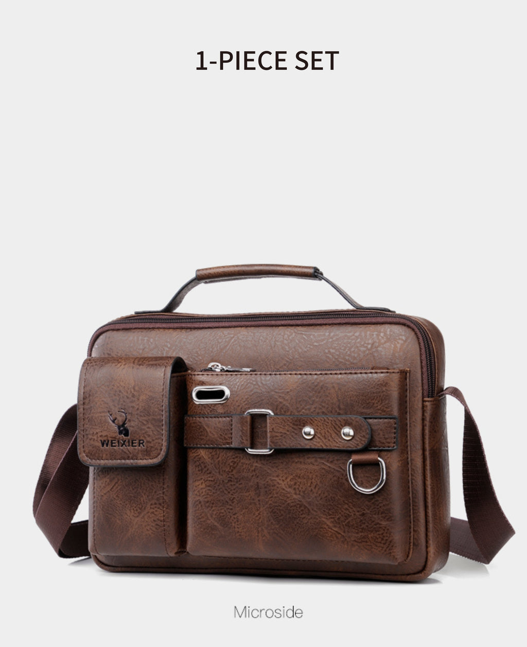 【WEIXIER】 Men's PU Material Crossbody Bag Men's Business Crossbody Bag Portable Shoulder Bag Casual Bag Men's Bag Gift For Father /Anniversary