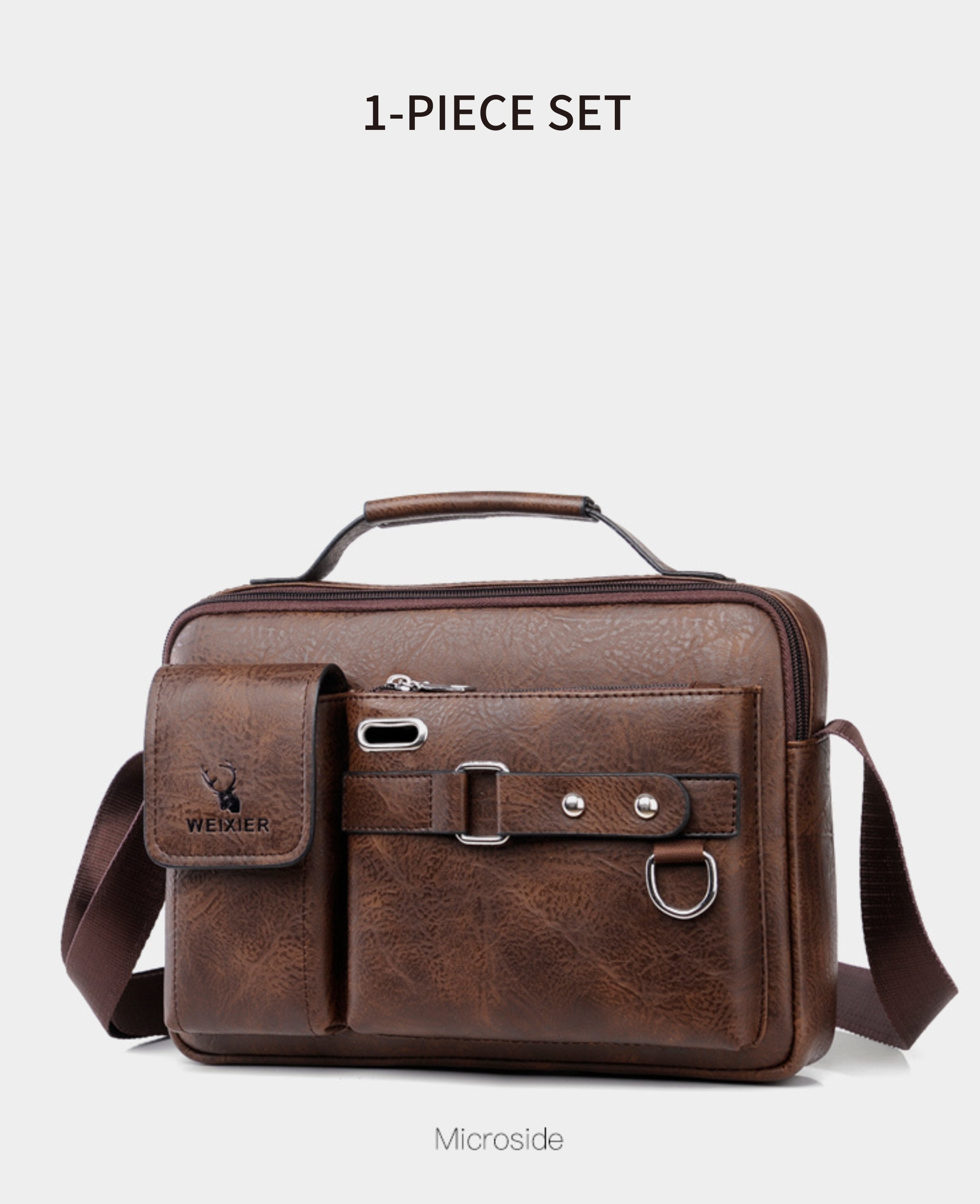 【WEIXIER】 Men's PU Material Crossbody Bag Men's Business Crossbody Bag Portable Shoulder Bag Casual Bag Men's Bag Gift For Father /Anniversary