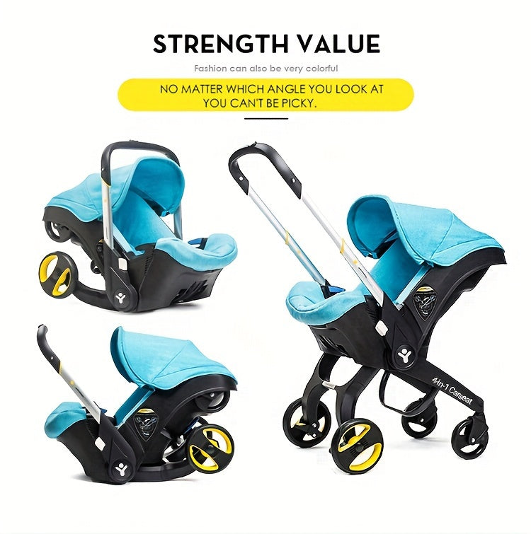 Effortless Baby Strolling, 4-in-1 Foldable Stroller For Use In Shopping Malls, Supermarkets, And Outdoors,  Thanksgiving, Christmas, Year Gift
