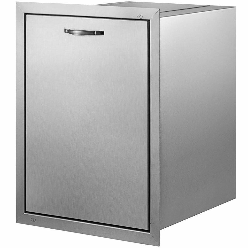 19.6x26.5 Inch Slide Out Trash Drawer BBQ Island Drawer Narrow Trash Bin w/ Ring