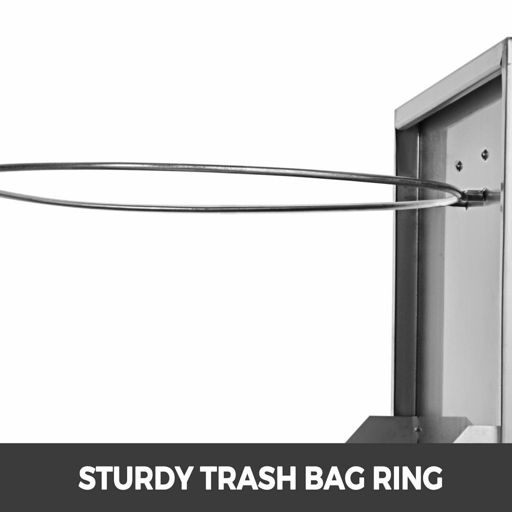 19.6x26.5 Inch Slide Out Trash Drawer BBQ Island Drawer Narrow Trash Bin w/ Ring