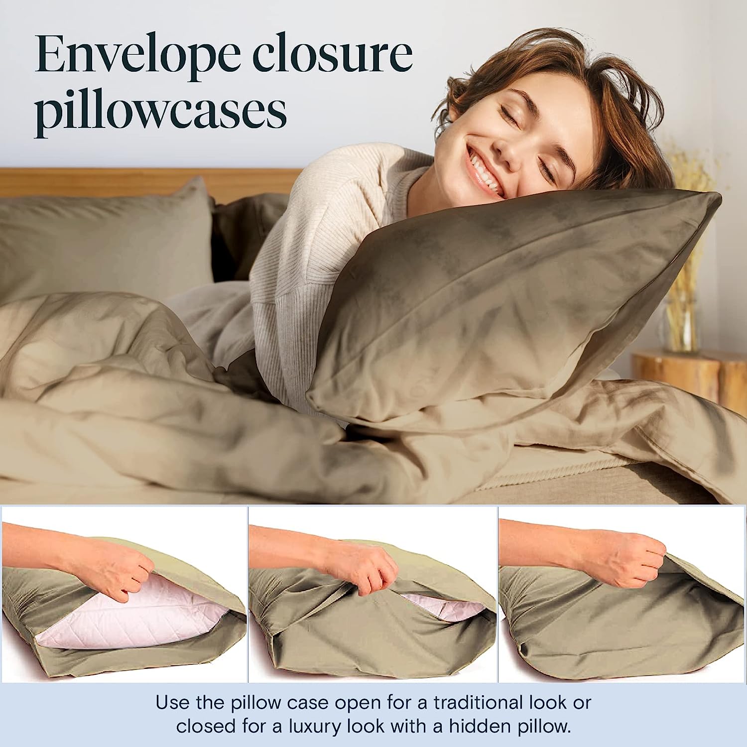 LuxClub 6 PC Full Size Sheet Set Bamboo Sheets Deep Pockets 18" Eco Friendly Wrinkle Free Cooling Sheets Machine Washable Hotel Bedding Silky Soft - Taupe Full…