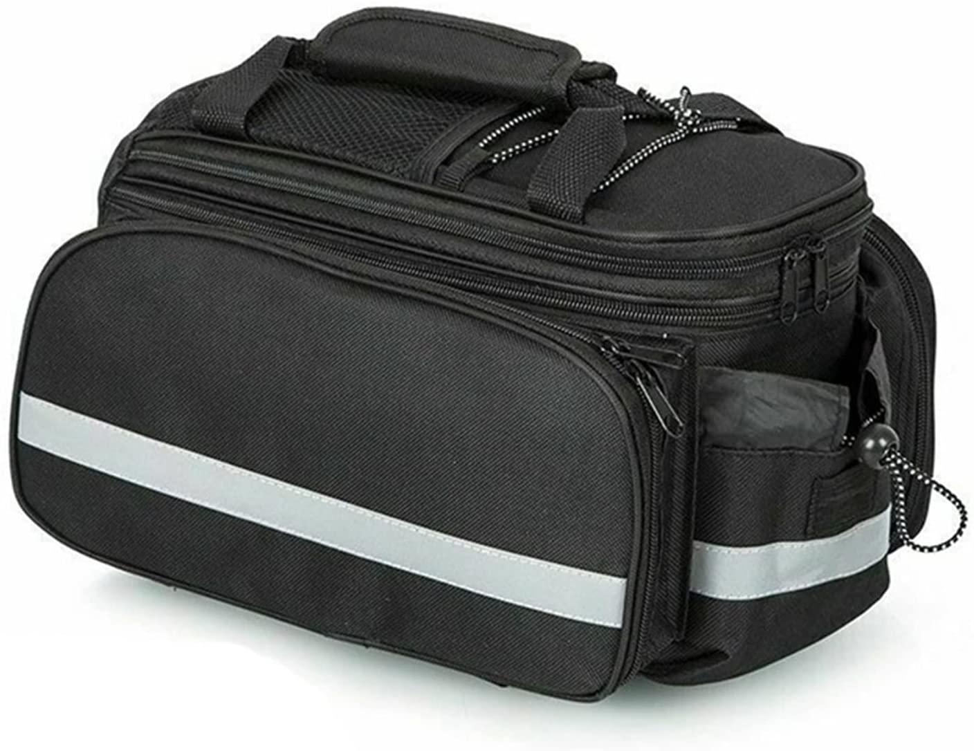 Bike Bag Bike Rear Pannier Bag Large Capacity Waterproof Multi-Function Bicycle Rack Rear Carrier Bag Expandable Bike Tail Seat Trunk Bag with Shoulder Strap Bicycle Accessories ( Color : As shown )