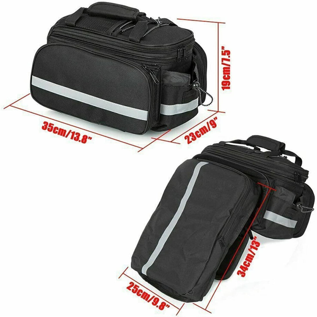 Bike Bag Bike Rear Pannier Bag Large Capacity Waterproof Multi-Function Bicycle Rack Rear Carrier Bag Expandable Bike Tail Seat Trunk Bag with Shoulder Strap Bicycle Accessories ( Color : As shown )
