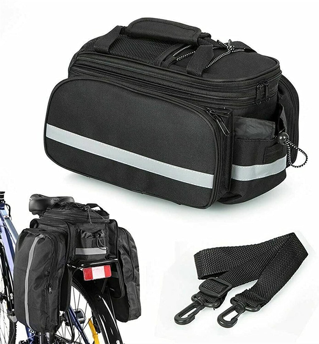 Bike Bag Bike Rear Pannier Bag Large Capacity Waterproof Multi-Function Bicycle Rack Rear Carrier Bag Expandable Bike Tail Seat Trunk Bag with Shoulder Strap Bicycle Accessories ( Color : As shown )