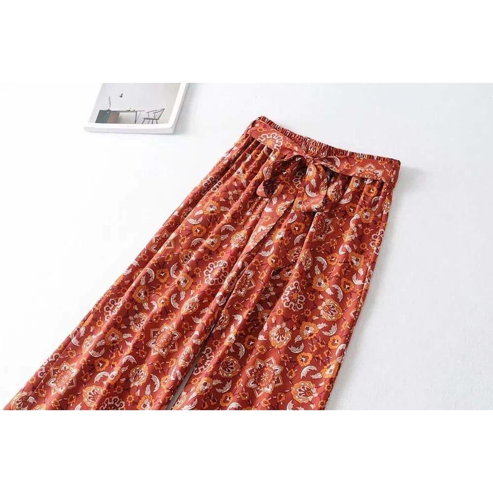 summer belted boho pants