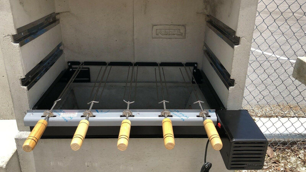 Brazilian Rotisserie BBQ Grill 5 Skewers Right Churrasqueira Giragrill Direito
