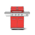Propane Grill 48000 BTU 4-Burner Heat Thermometer Warming Rack  Steel