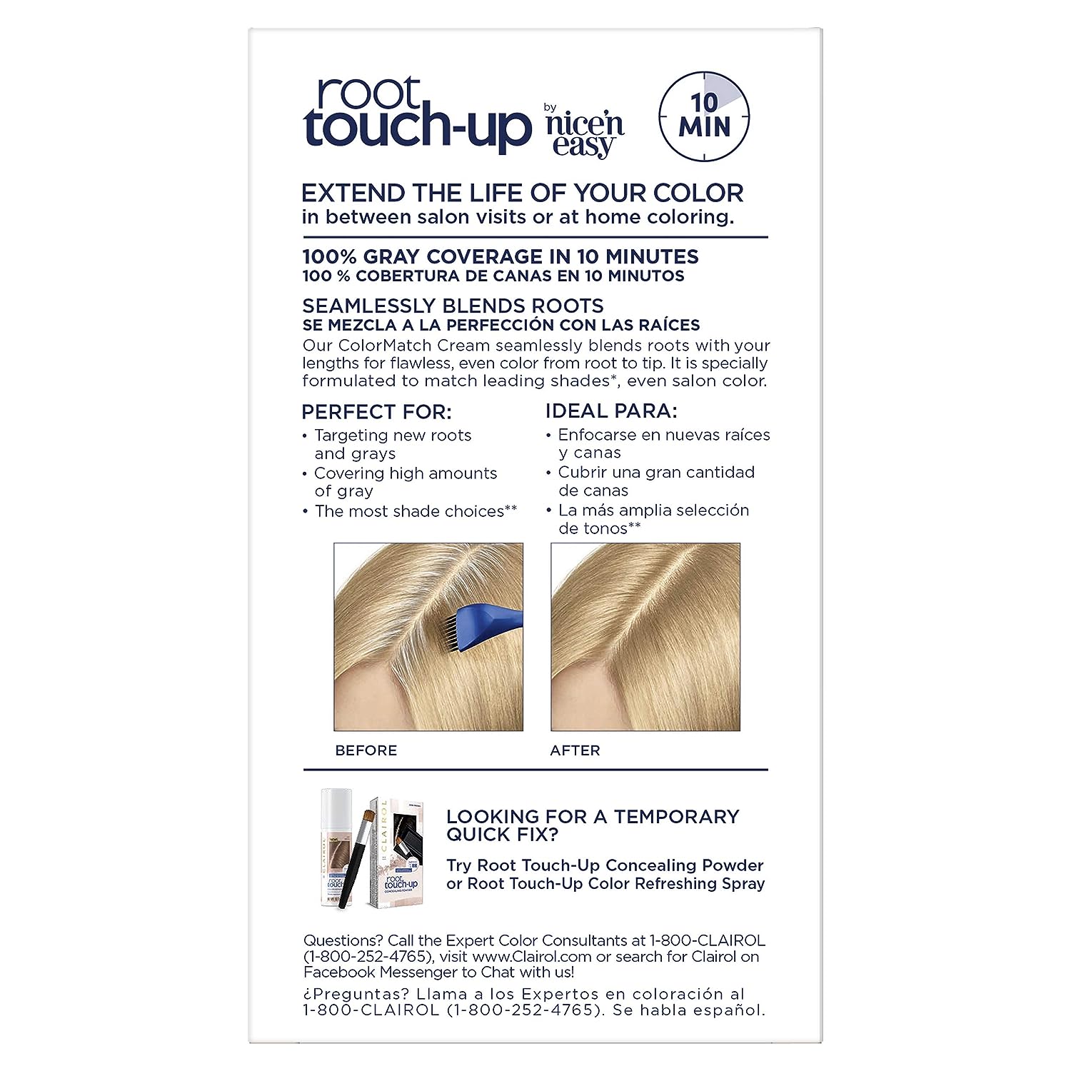 Clairol Root Touch-Up by Nice'n Easy Permanent Hair Dye, 9A Light Ash Blonde Hair Color, Pack of 2