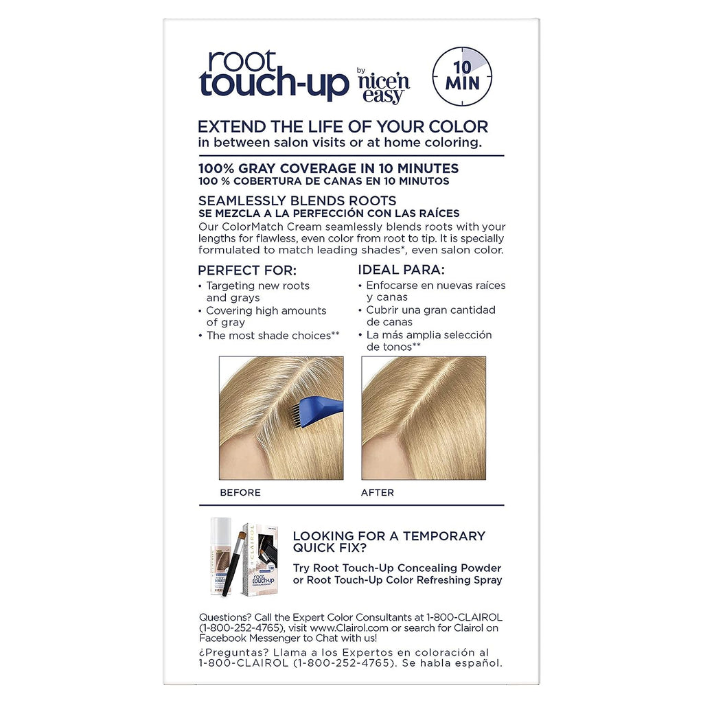Clairol Root Touch-Up by Nice'n Easy Permanent Hair Dye, 9A Light Ash Blonde Hair Color, Pack of 2