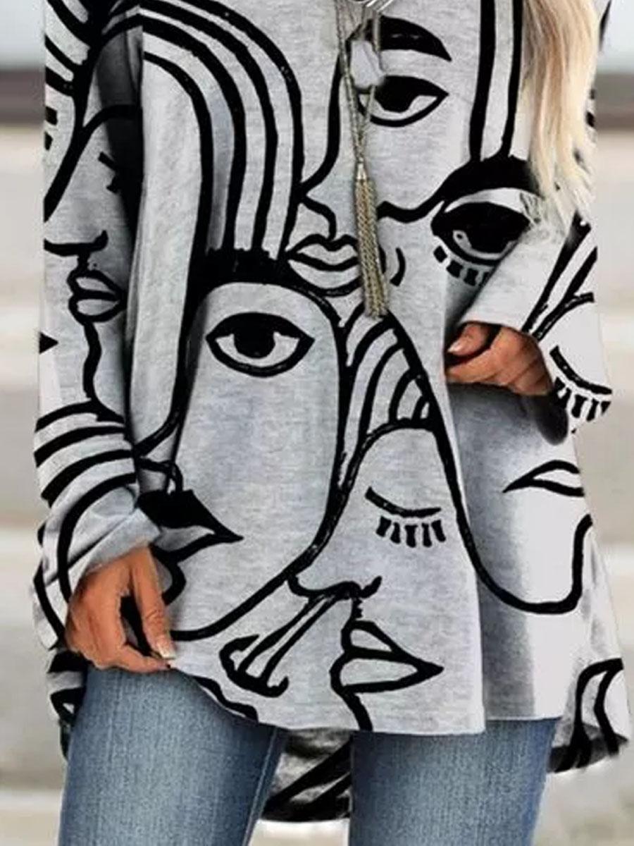 Casual Color Block  A-line T-shirt