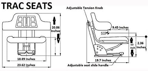 TRAC SEATS Yellow Suspension Tractor SEAT FITS John Deere 1020,1530,2020,2030,2040,2155, 2280, 5210 (Same Day  - GET IT Fast!! View Our Transit MAP)