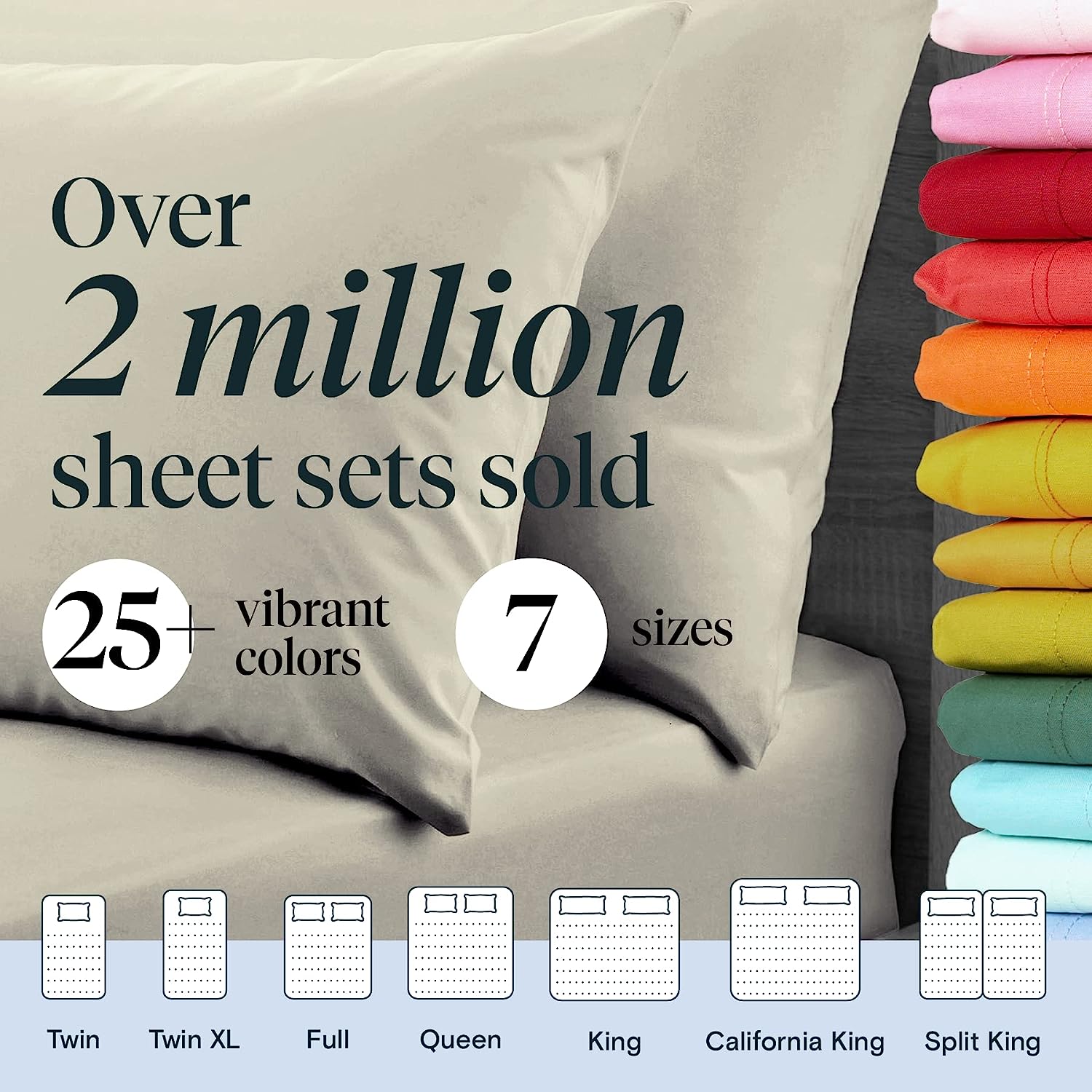 LuxClub 6 PC Full Size Sheet Set Bamboo Sheets Deep Pockets 18" Eco Friendly Wrinkle Free Cooling Sheets Machine Washable Hotel Bedding Silky Soft - Light Taupe Full