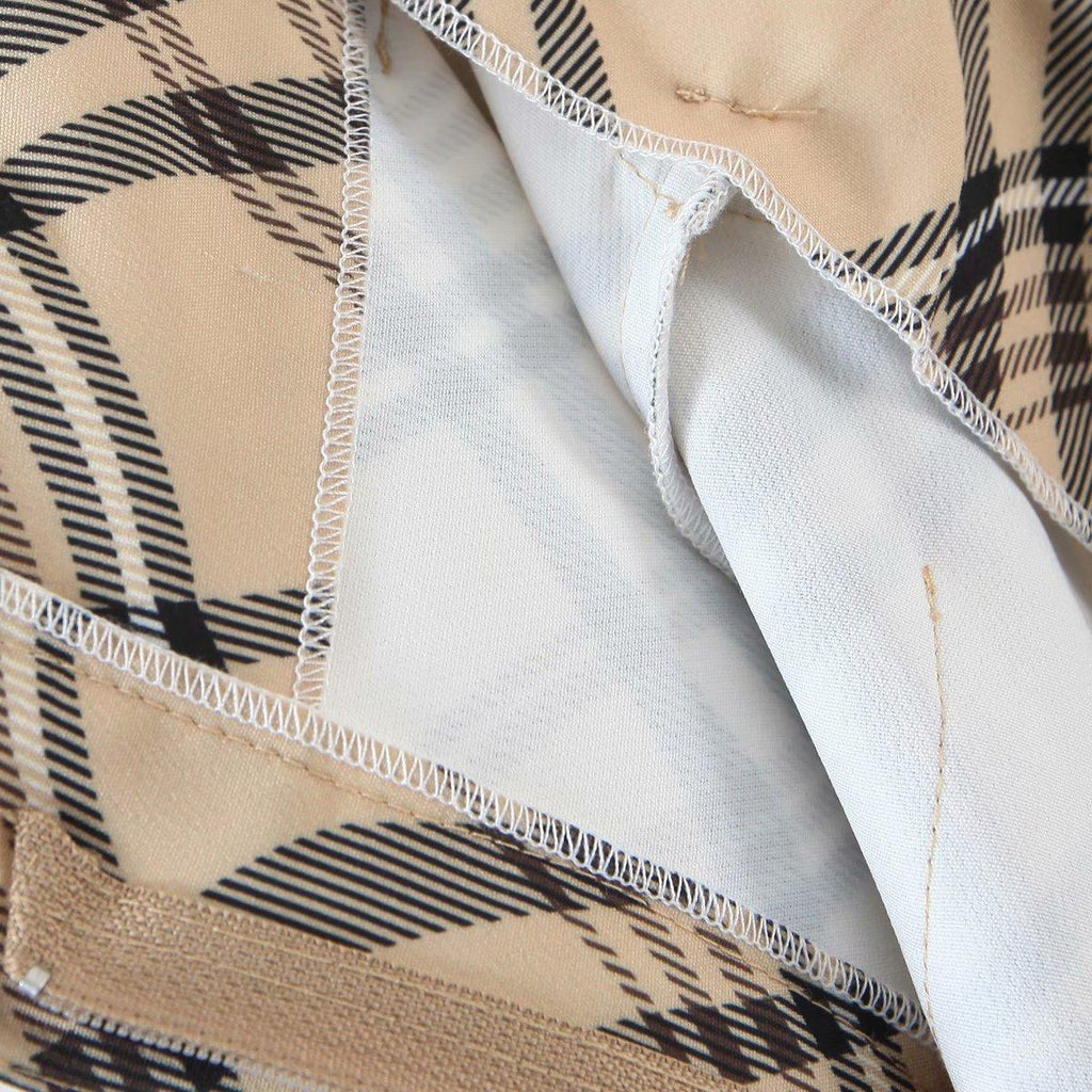 vintage plaid printed loose trousers