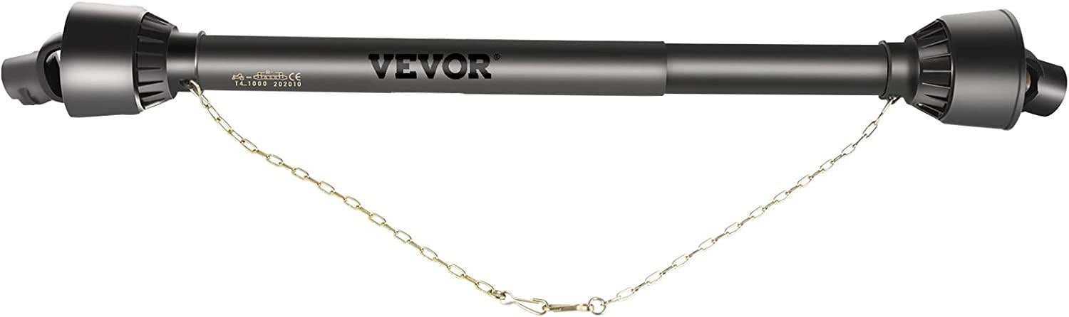 PTO Shaft, 1-3/8" PTO Drive Shaft, 6 Spline Tractor, Round Implement Ends PTO Driveline Shaft, Series 4 Tractor PTO Shaft, 43"-61" Brush Hog PTO Shaft Black, for Finish Mower, Rotary Cutter