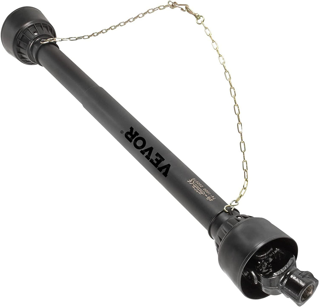 PTO Shaft, 1-3/8" PTO Drive Shaft, 6 Spline Tractor, Round Implement Ends PTO Driveline Shaft, Series 4 Tractor PTO Shaft, 43"-61" Brush Hog PTO Shaft Black, for Finish Mower, Rotary Cutter