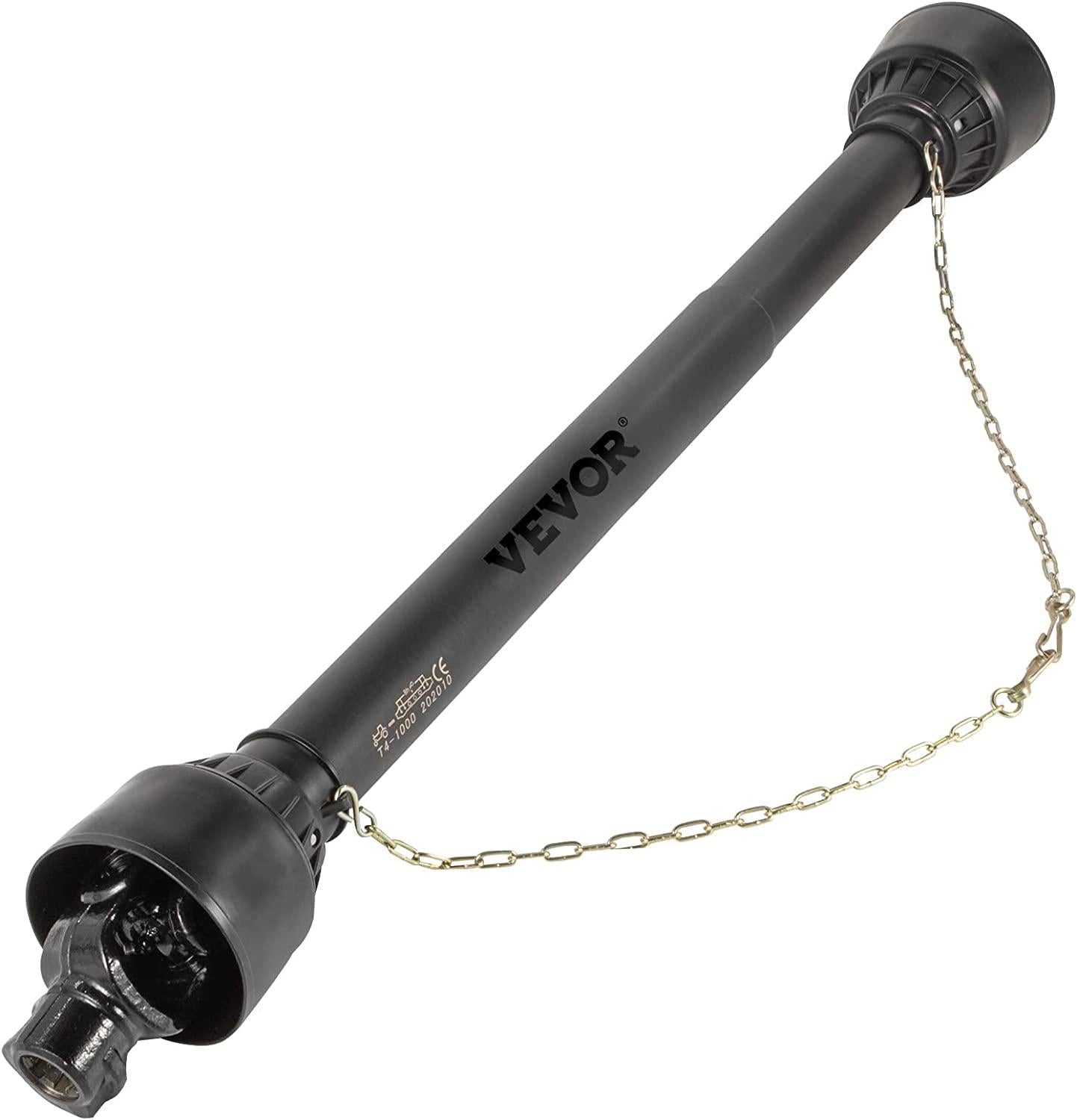 PTO Shaft 1 3/8" PTO Drive Shaft, 6 Spline End Round End PTO Driveline Shaft, Series 4 Tractor PTO Shaft, 39"-55" Brush Hog PTO Shaft, Black PTO Shaft for Bush Hog/Finish Mower/Rotary Cutter