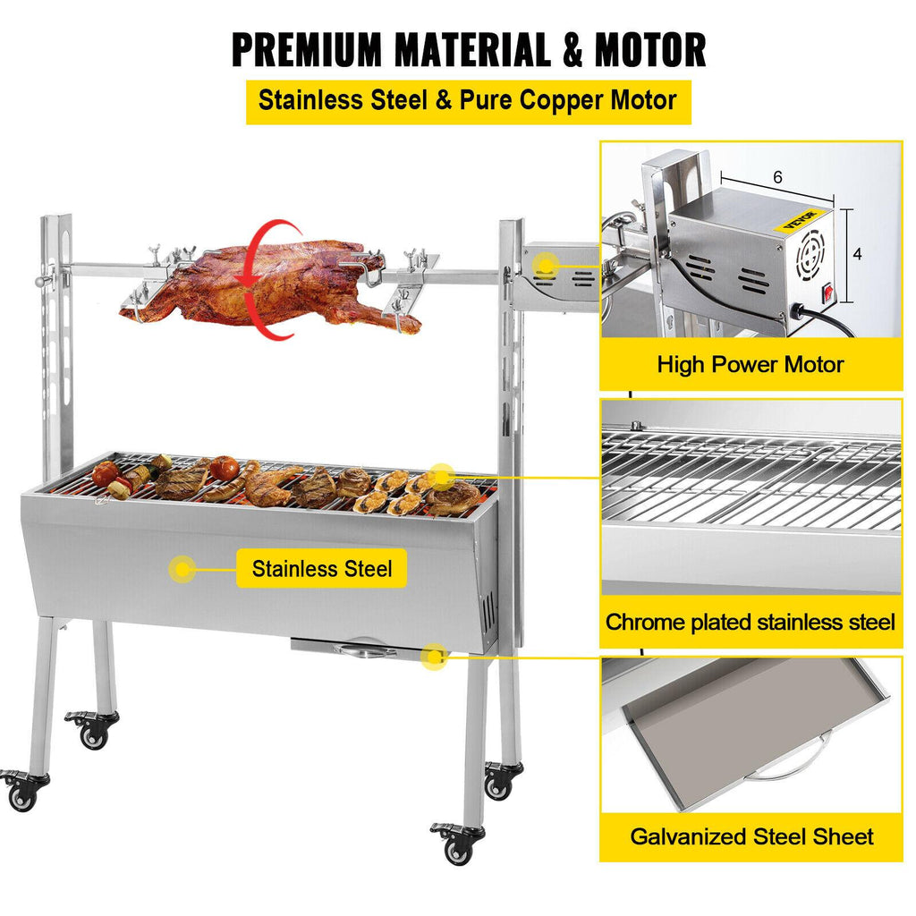 Spit Roaster Rotisserie Pig Lamb Roast BBQ Portable Picnic Outdoor Cooker Grill1